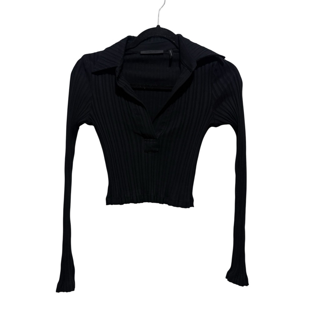 Helmut Lang Ribbed long sleeve Polo sweater